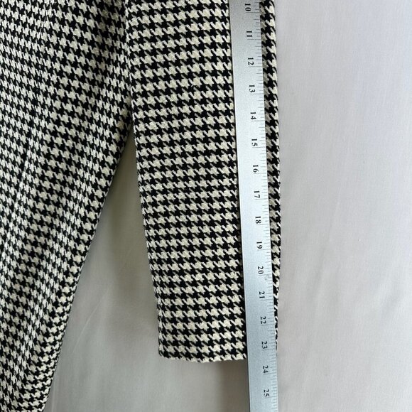 Coldwater Creek Overcoat Womens 14 Silk Wool Fully Lined Houndstooth Black White - Picture 9 of 11